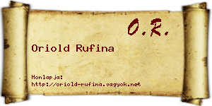 Oriold Rufina névjegykártya